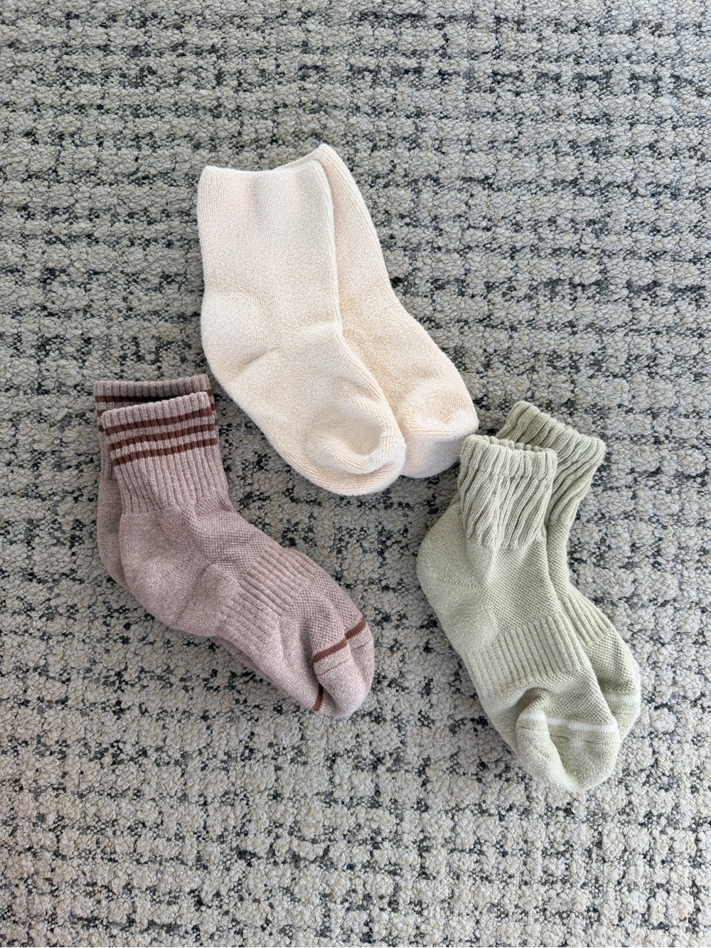 Le Bon Shoppe Socks Pack - Cream, Dusty Pink & Sage - Girlfriend and Cloud Socks